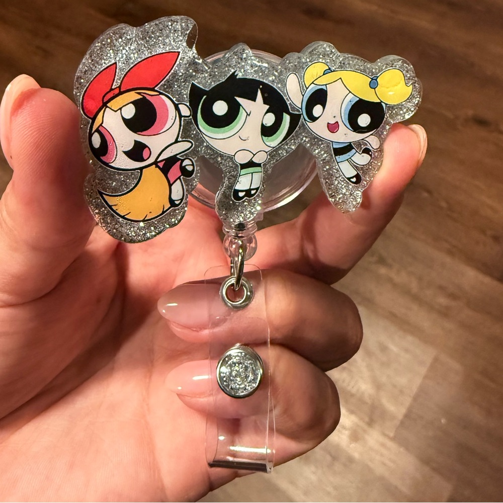 Powerpuff Girls Glitter Badge Reel